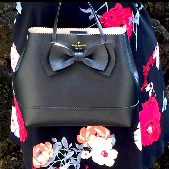 🆕 KATE SPADE 🎀 Bow Vanderbilt Giorgia Black Purse - Picture 6 of 8